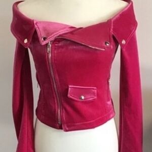 Women's Off-Shoulder Pink Jacket